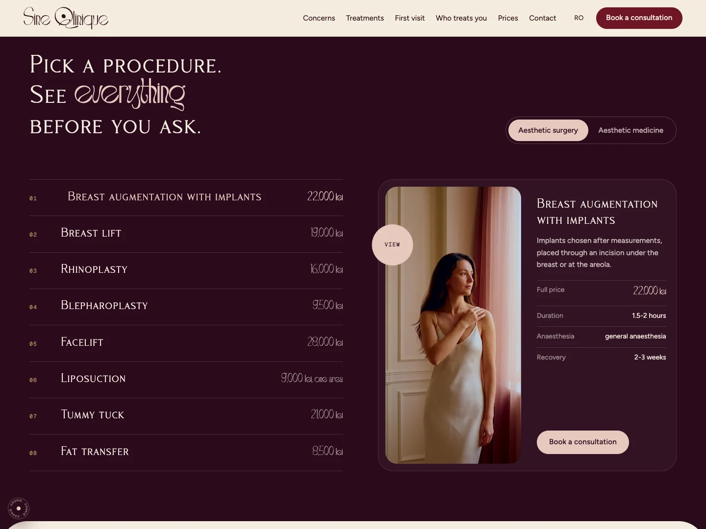 Sine Qlinique Website: the homepage · Alkeme Design