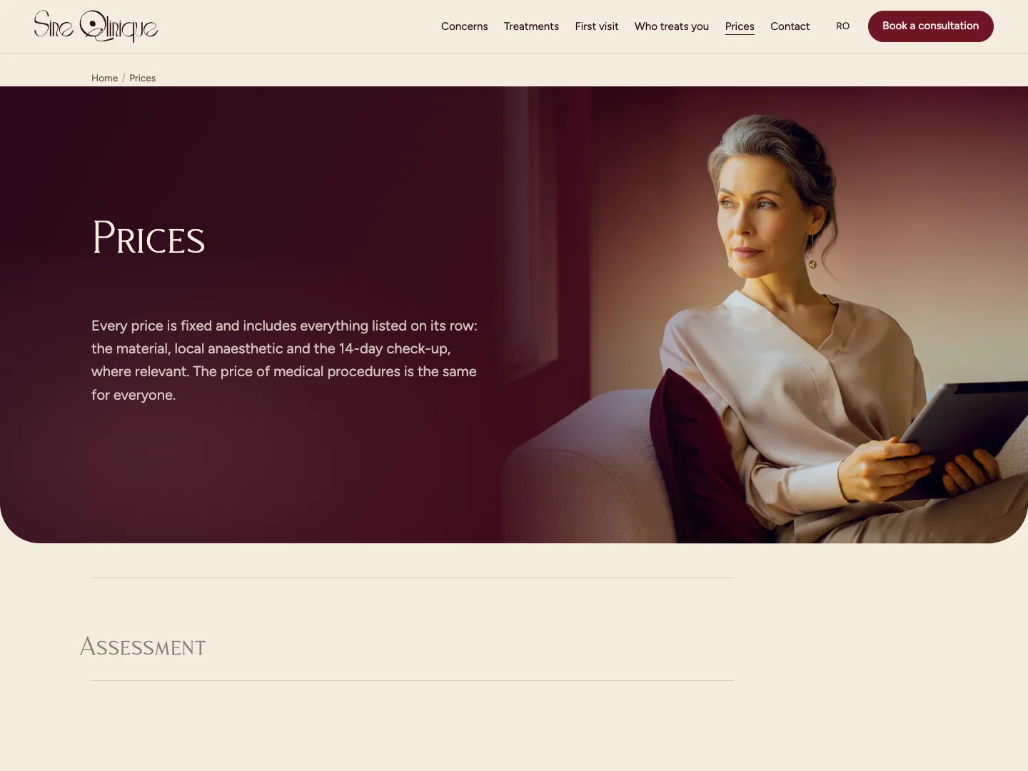 Sine Qlinique Procedures, prices and booking · Alkeme Design