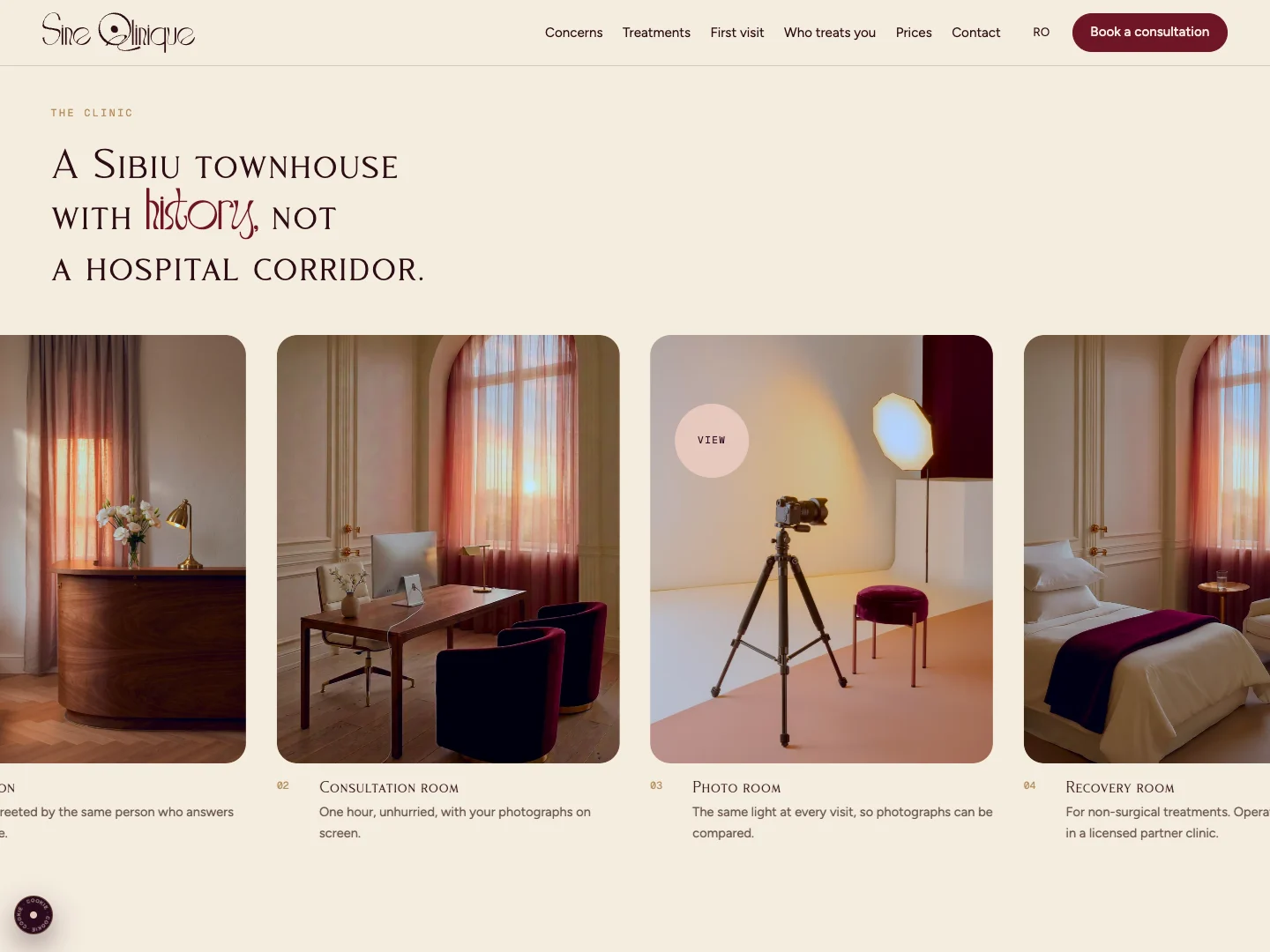 Sine Qlinique Website: the homepage · Alkeme Design