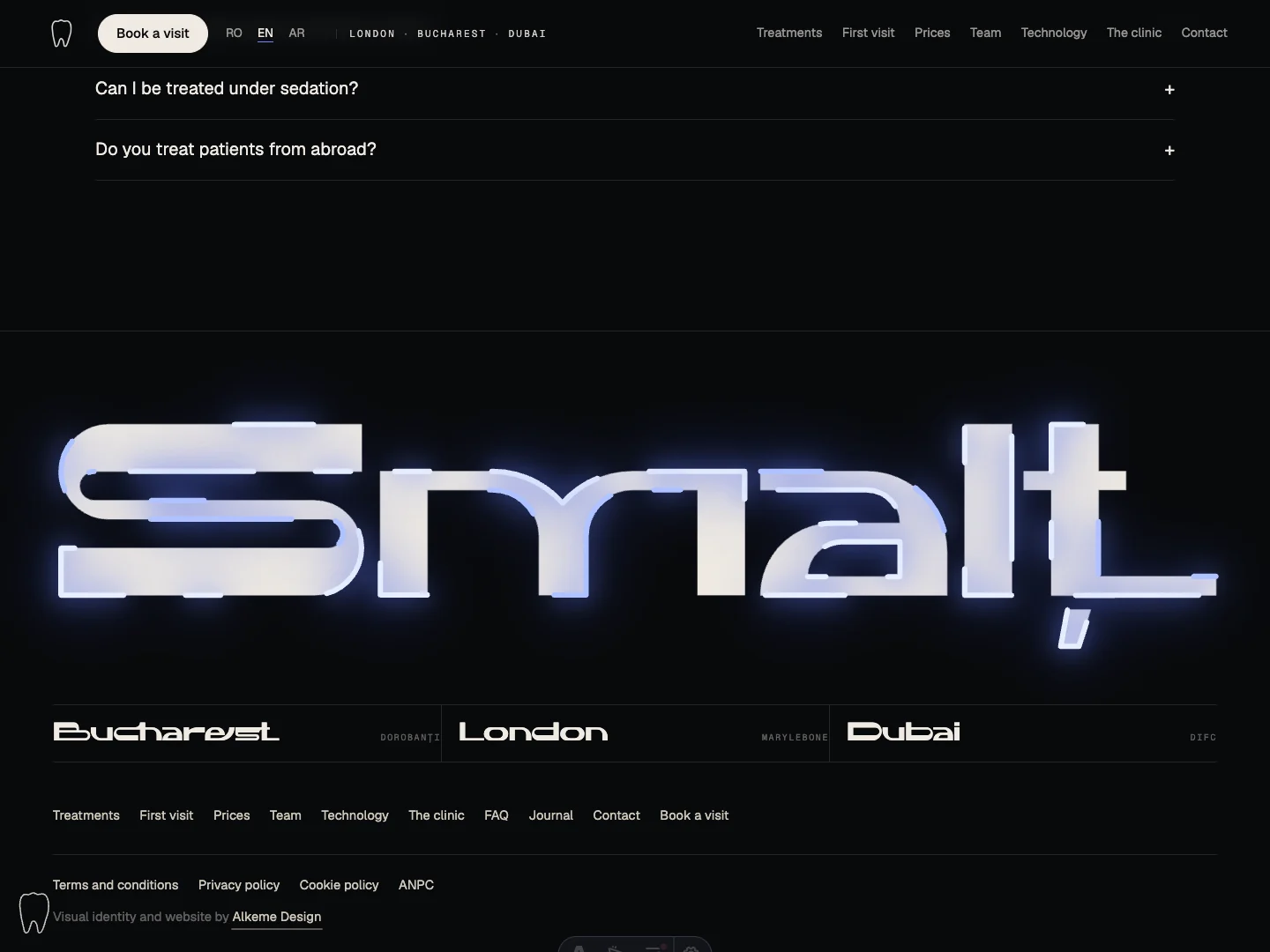 Smalț Website: the homepage · Alkeme Design